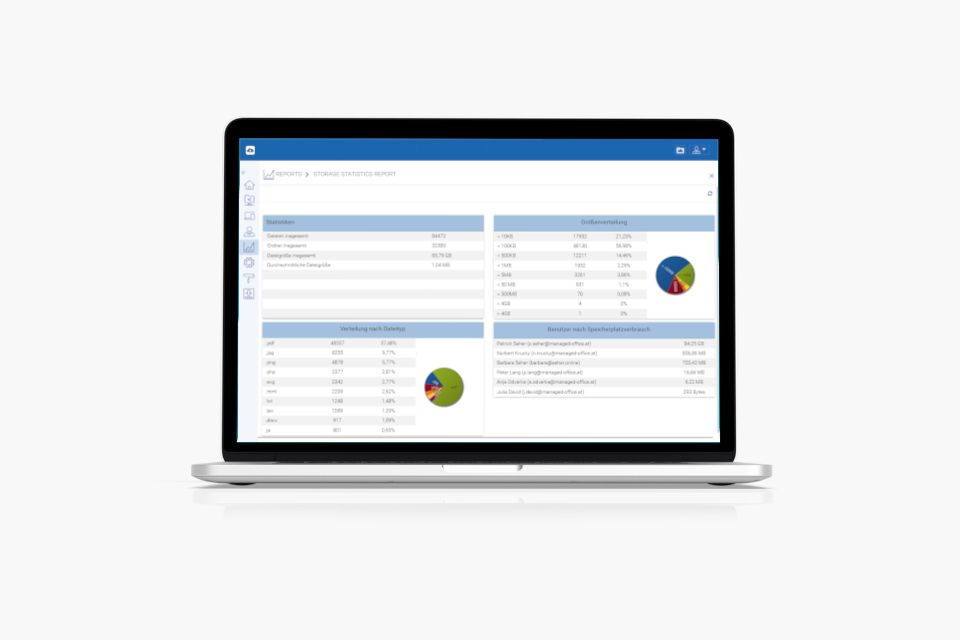 Laptop mit Monitoring-Dashboard vom Datastore