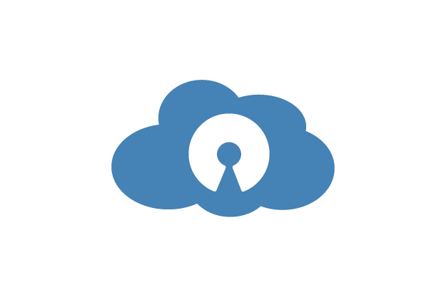 Cloud-Symbol mit Open-Source-Logo