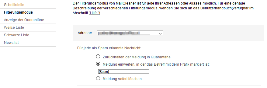 mailcleaner user2