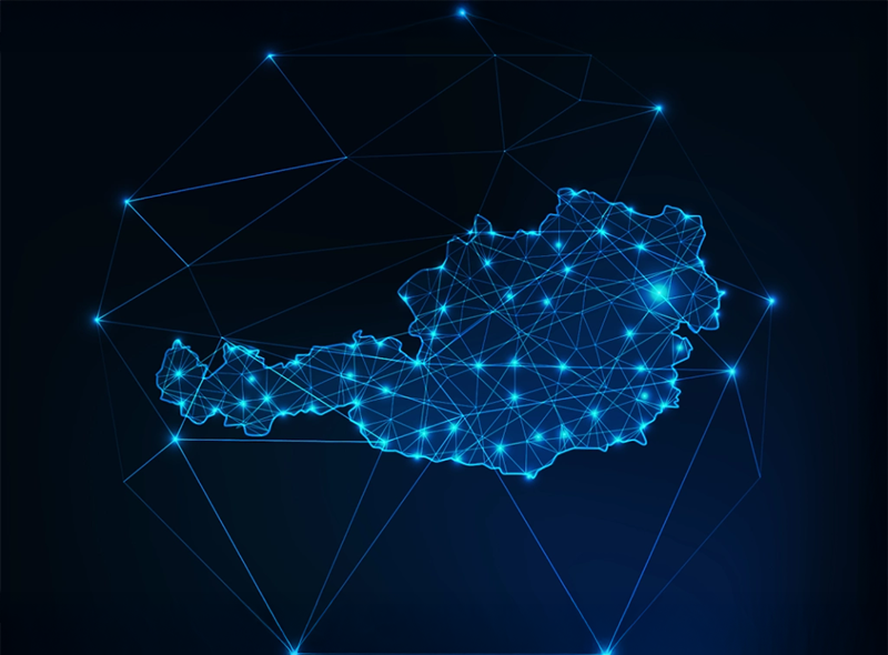 Technisches Netzwerk über Österreich