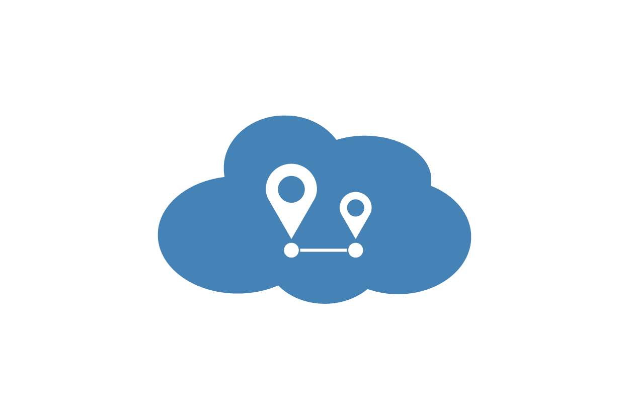 Cloud-Symbol für mehrere Standorte oder Home-Office